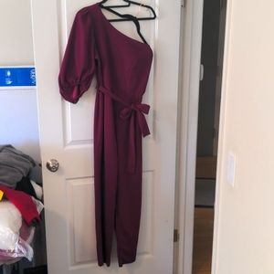 Purple Off-the-shoulder Jumpsuit